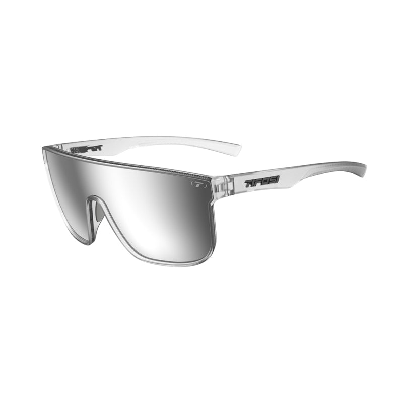 Tifosi Sanctum XL Sunglasses Satin Clear With Silver Mirror Lens