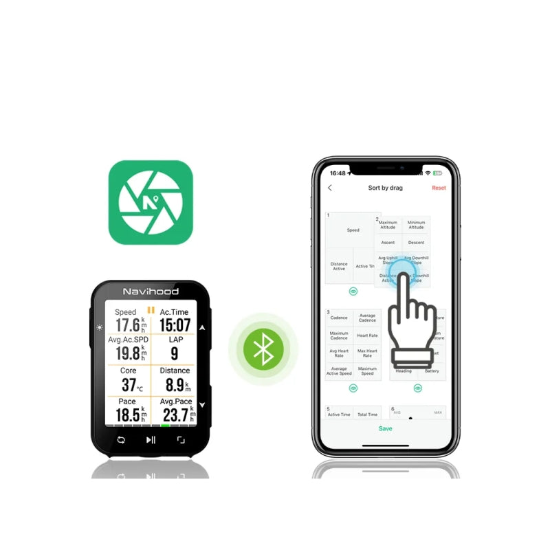 Navihood L2 Gps Bike Computer 2.4INCH Colour Screen